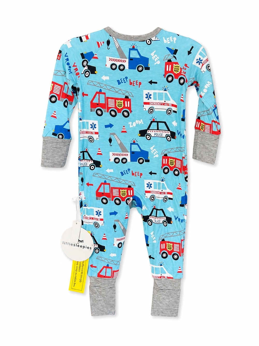 Little Sleepies Emergency Vehicles Zippy 3-6M NWT Bamboo Pajamas